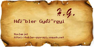 Hübler Györgyi névjegykártya